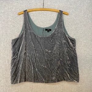 J. Crew Size 14 Crushed Velvet Tank Top Camisole Top Shimmery Look Lined